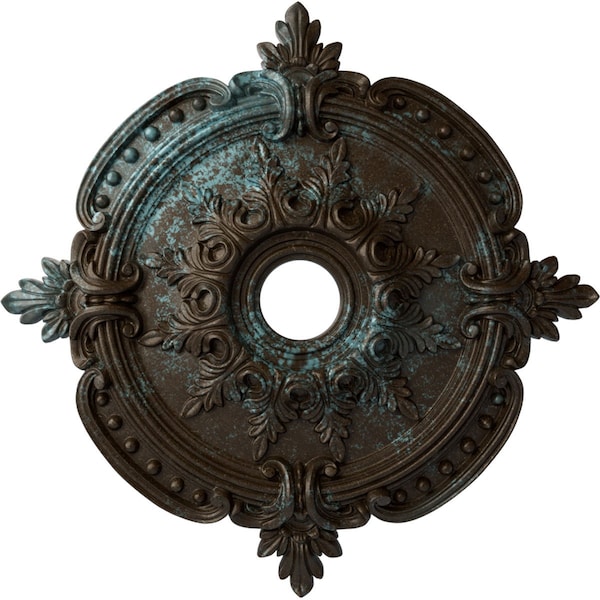 Ekena Millwork Benson Classic Medallion (Canopies up to 6 1/2"), 28 3/8"OD x 3 3/4"ID x 1 5/8"P, Bronze Blue Patina CM28BEBBS - main